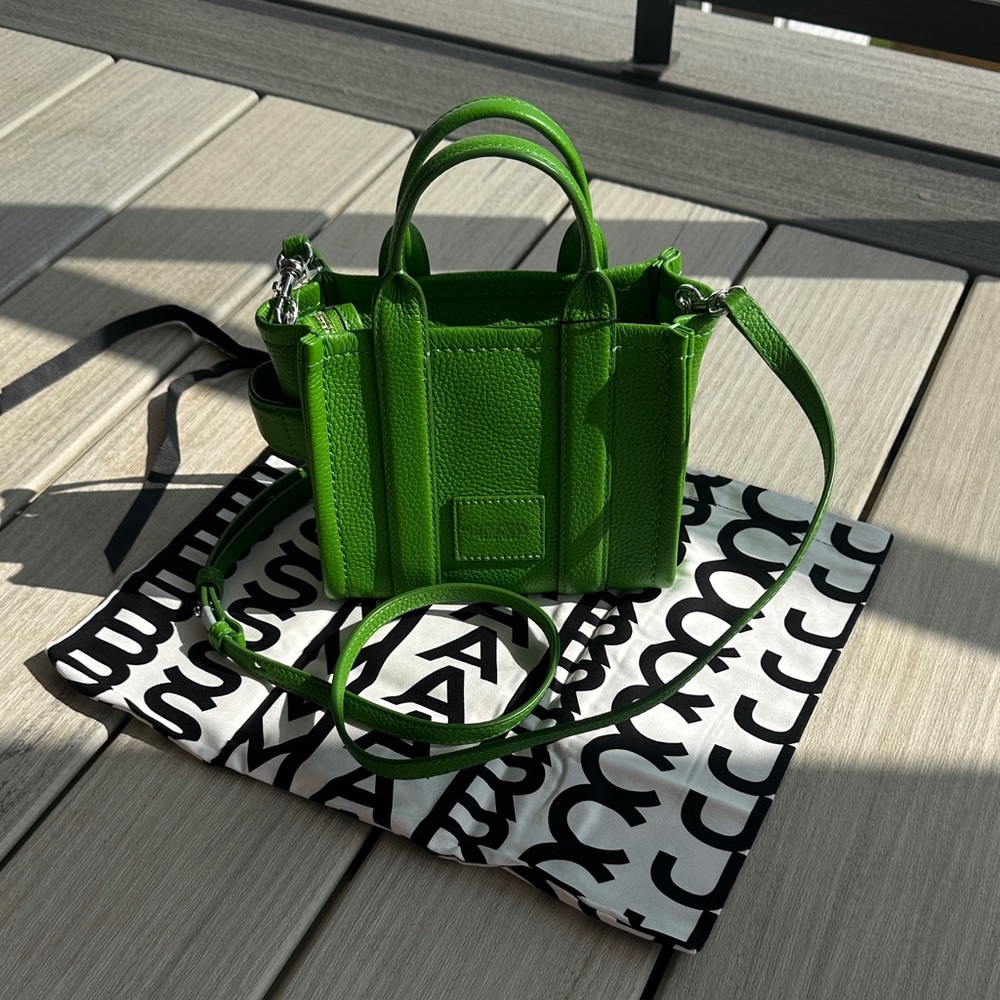 Marc Jacobs The Leather Green Crossbody Tote Bag